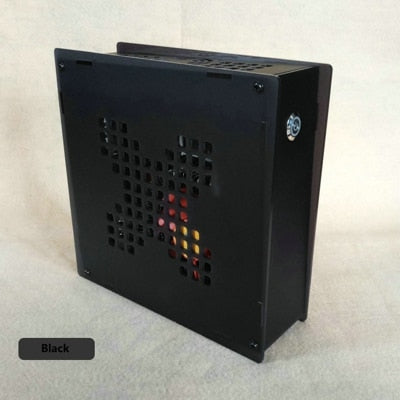 Simple ITX transparent mini chassis industrial 17*17cm motherboard case with 84W Power Supply desktop computer HTPC