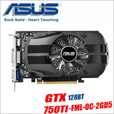 Asus GTX 750TI OC 2GB GTX750TI GTX 750 TI 750 2G D5 DDR5 128 Bit PC Desktop Graphics Cards PCI Express 3.0 computer video 1050ti