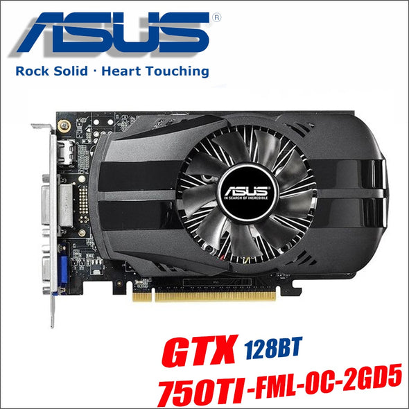 Asus GTX 750TI OC 2GB GTX750TI GTX 750 TI 750 2G D5 DDR5 128 Bit PC Desktop Graphics Cards PCI Express 3.0 computer video 1050ti